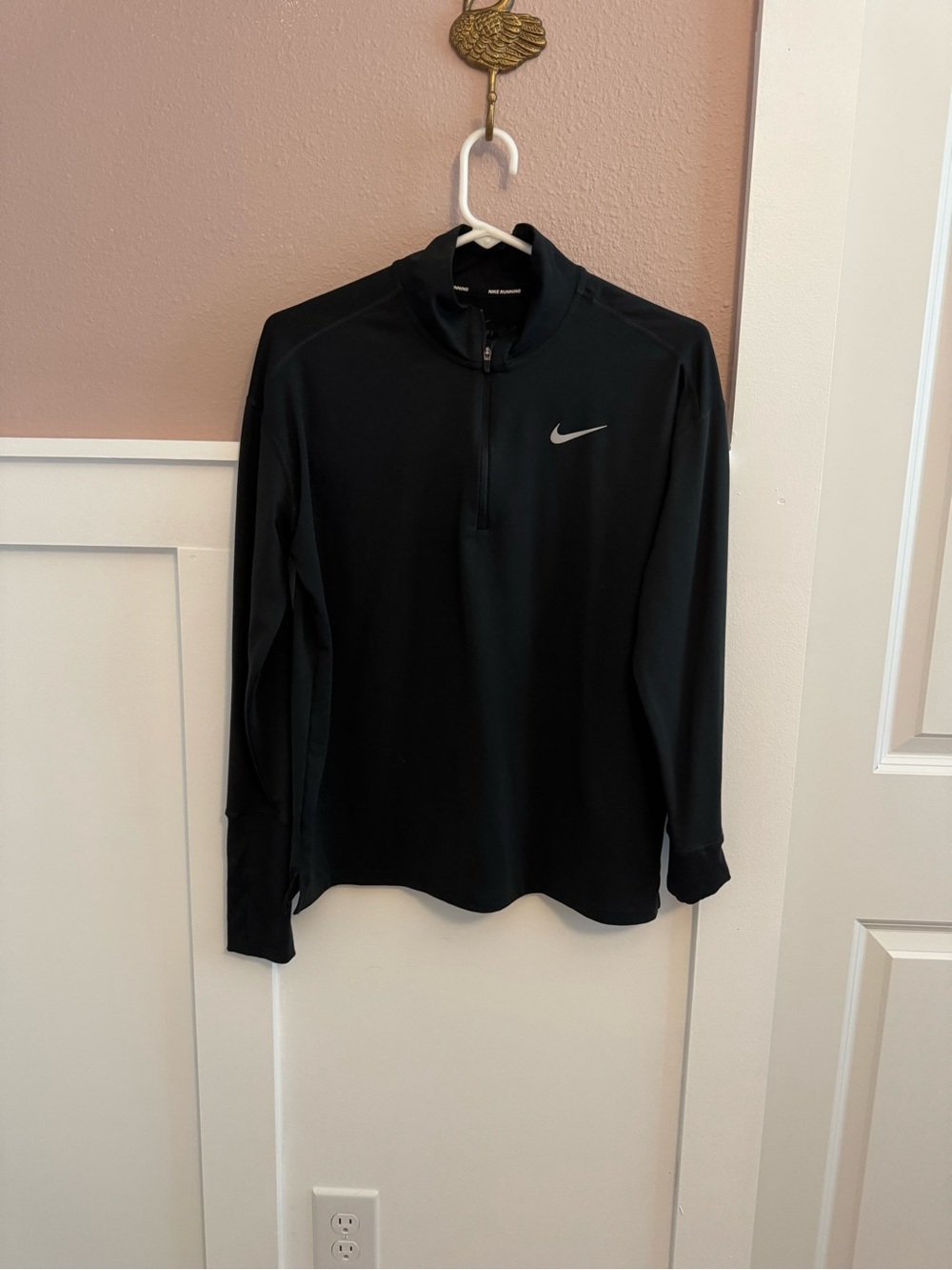 Nike Dri-FIT Men's 1/4 Zip Running Pullover Black Athletic Top